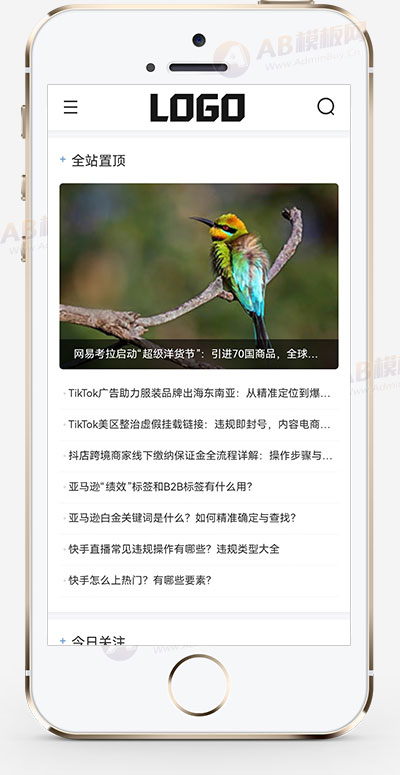 互联网电商博客资讯网站模板 自媒体创业网站源码下载