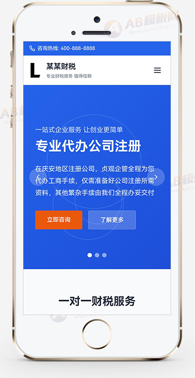 财务财税企业记账网站模板整站源码